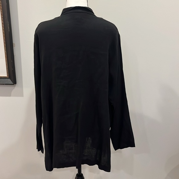 David Dart Collection Vintage Linen Black Jacket Large Made in USA - Picture 5 of 12